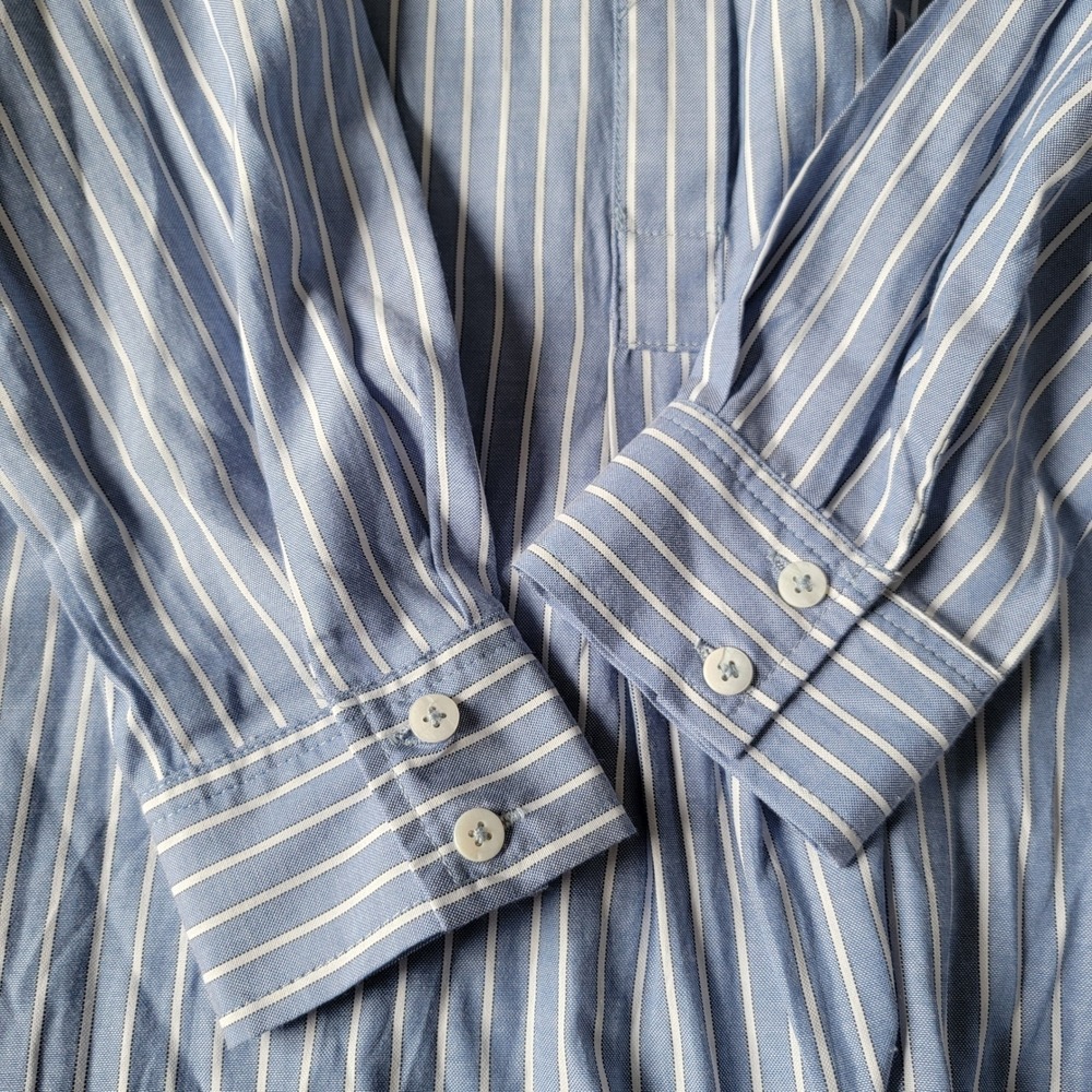 NWT TUCKERNUCK Blue Stripe Callahan Shirt Dress Size Medium Cotton Blend - Picture 9 of 14